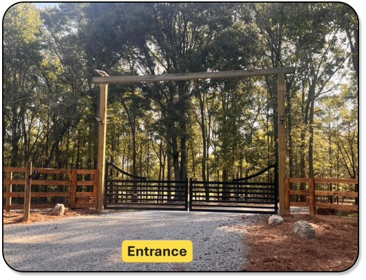 View of the front entrance at  M & M Outdoors Campground.
