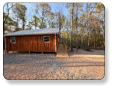 A view from the deck of the cabin at M & M Outdoors Campground.